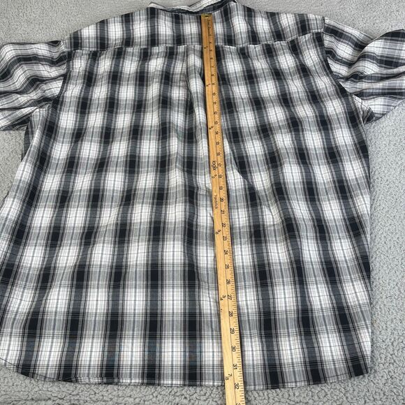 Dickies Shirt Mens 4XL Black White Plaid Relaxed Fit Workwear Button Big & Tall - Picture 9 of 12